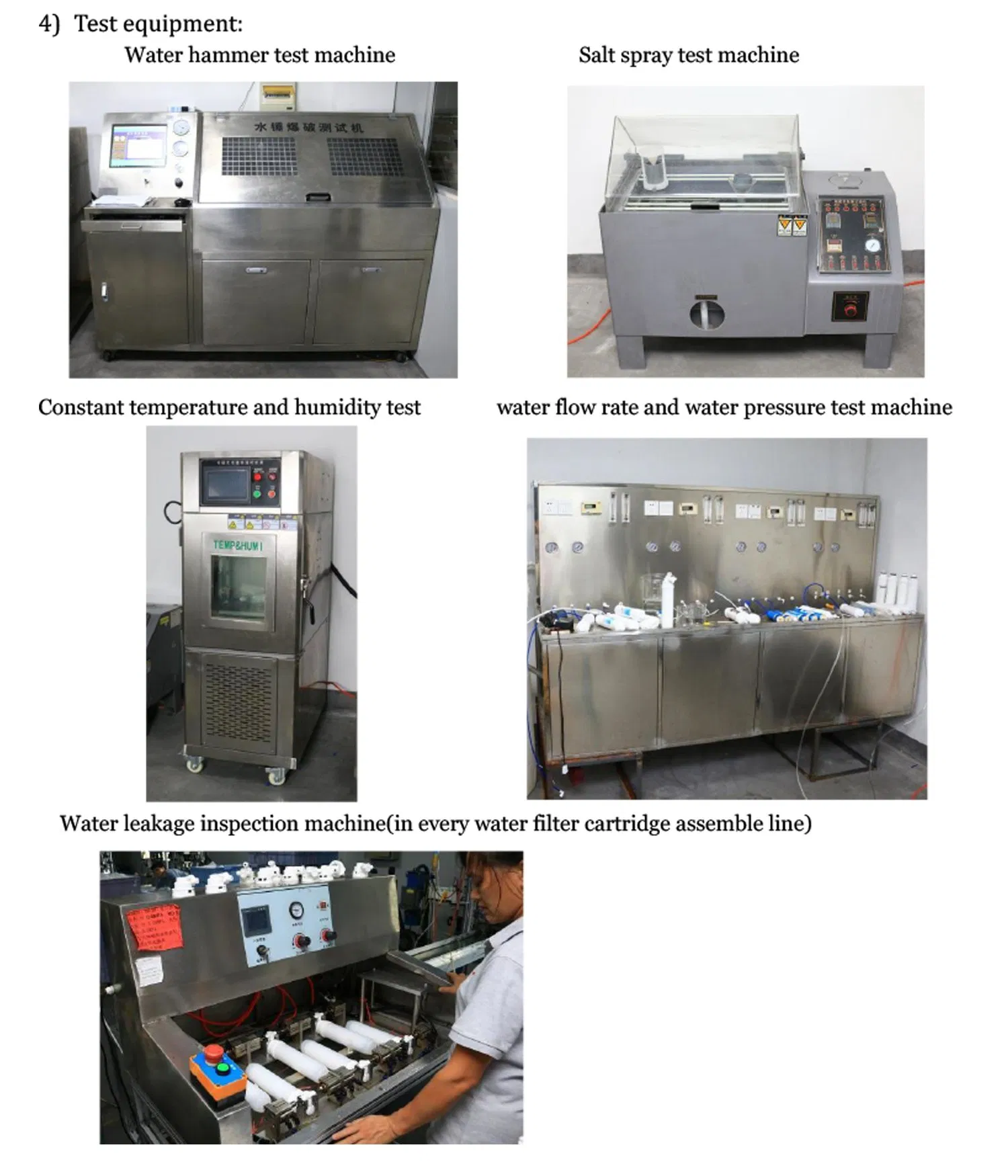 In-house QC lab for filters and RO membranes