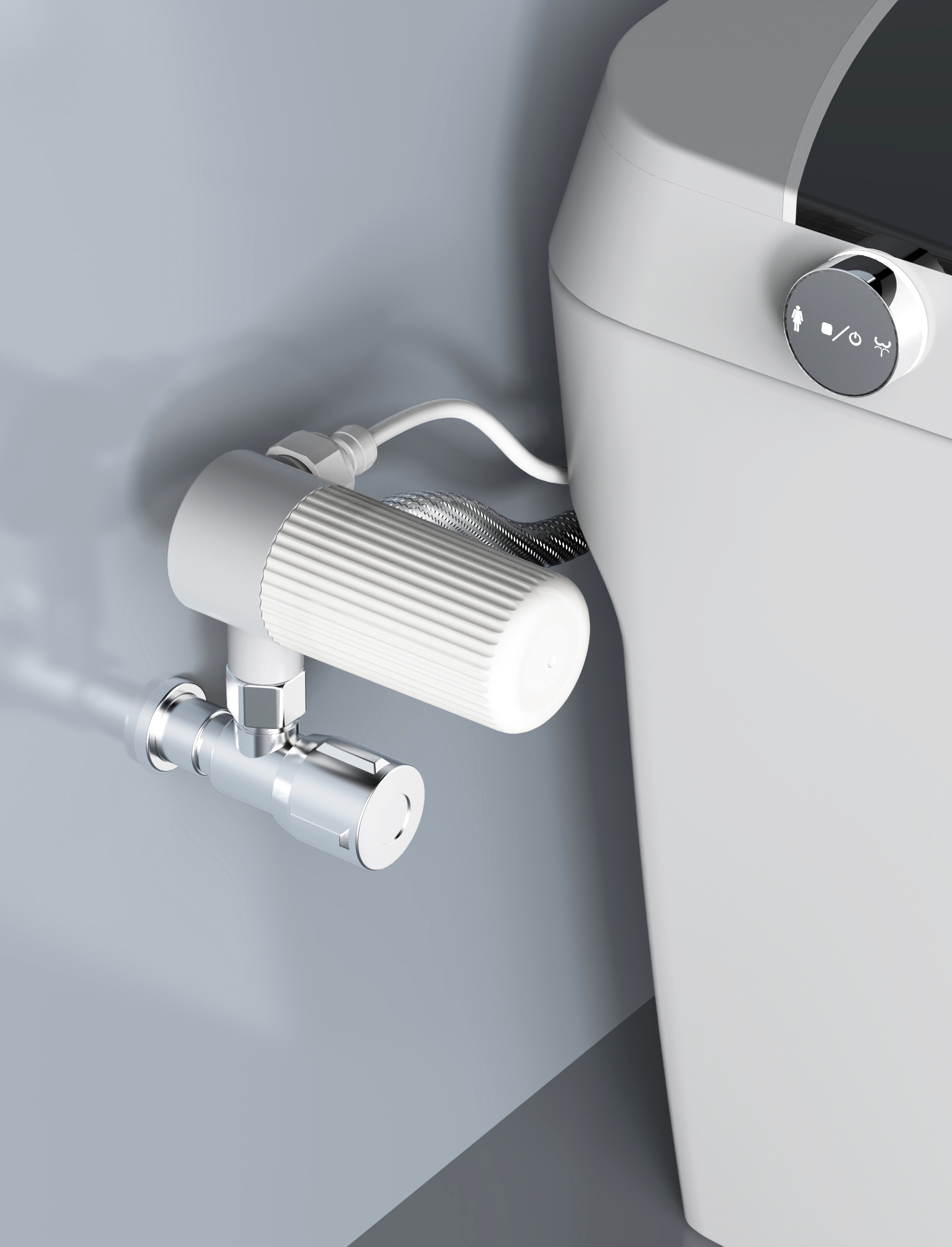 E dual-outlet · side close-up
